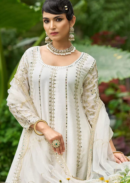 Chinnon Silk Embroidered Sharara Suit Series