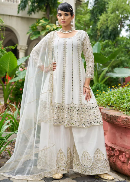 Chinnon Silk Embroidered Sharara Suit Series