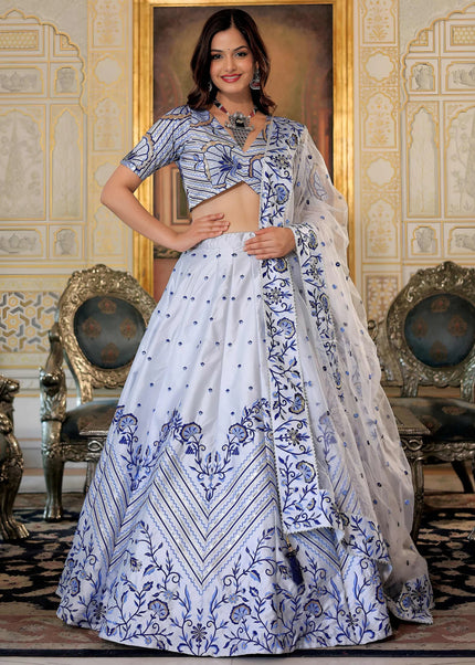 Offwhite Embroidered Lehenga Choli