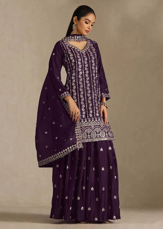 Chinnon Embroidered Sharara Suit Series