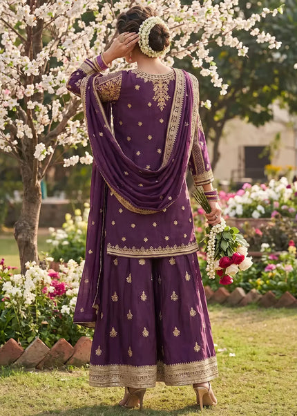 Chinnon Embroidered Sharara Suit Series