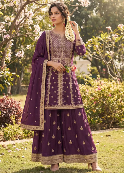 Chinnon Embroidered Sharara Suit Series