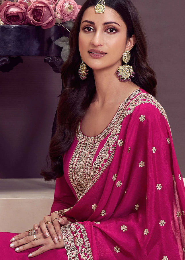 Pink Embroidered Anarkali Gown