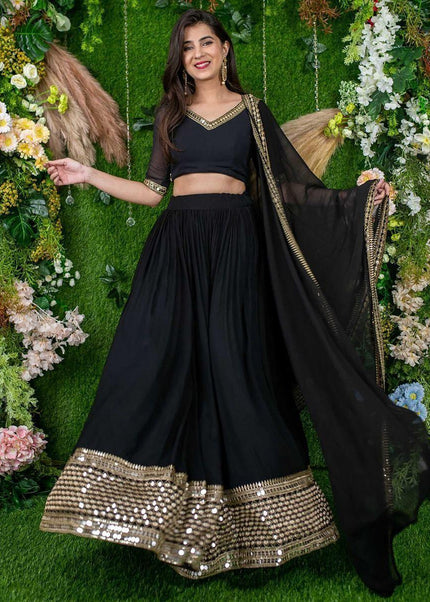 Black Embroidered Lehenga Choli
