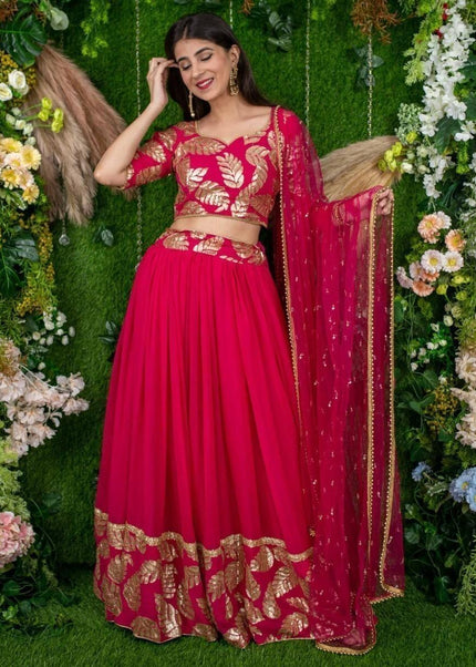Pink Embroidered Lehenga Choli