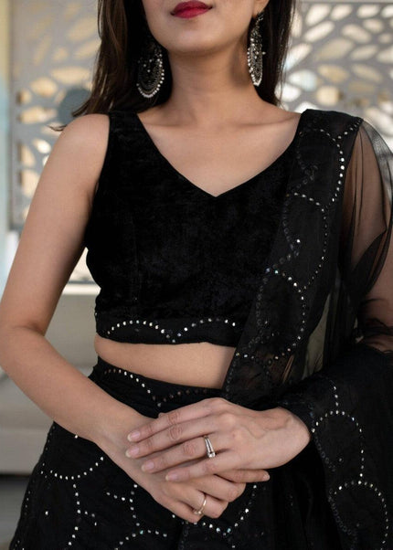 Black Embroidered Lehenga Choli