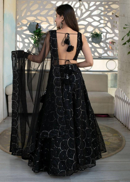 Black Embroidered Lehenga Choli