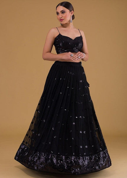 Black Embroidered Lehenga Choli