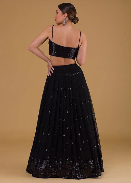 Black Embroidered Lehenga Choli