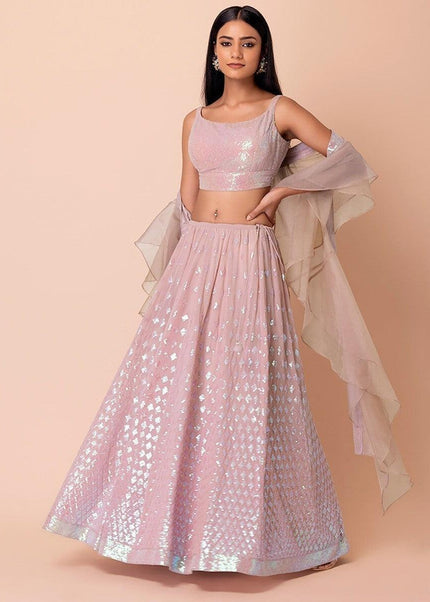 Pink Embroidered Lehenga Choli