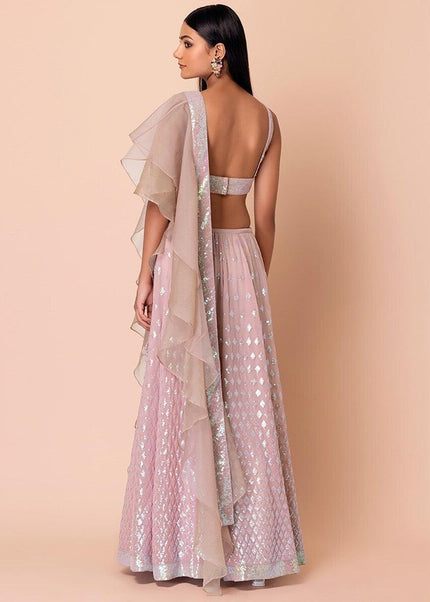 Pink Embroidered Lehenga Choli