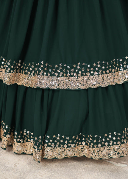 Green Embroidered Lehenga Choli