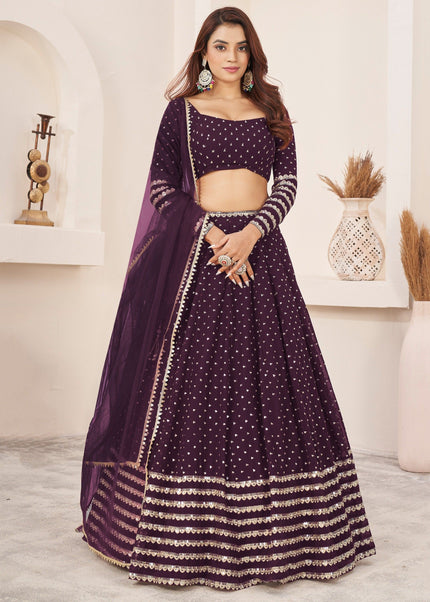 Purple Embroidered Lehenga Choli