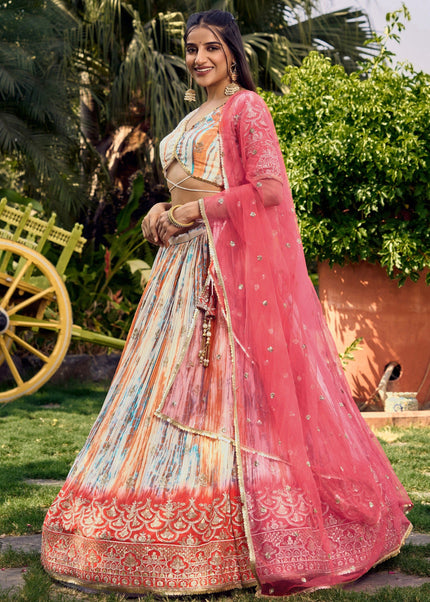 Sequins Embroidered Chinon Lehenga Choli