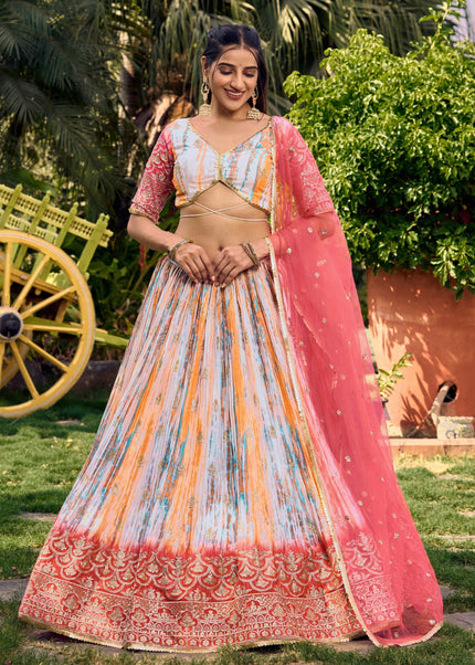 Sequins Embroidered Chinon Lehenga Choli