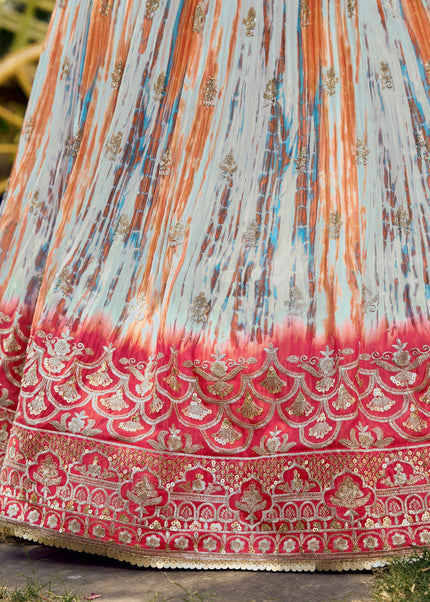 Sequins Embroidered Chinon Lehenga Choli