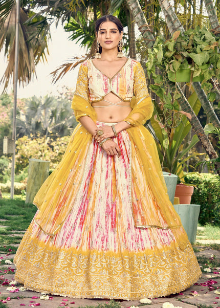 Sequins Embroidered Chinon Lehenga Choli