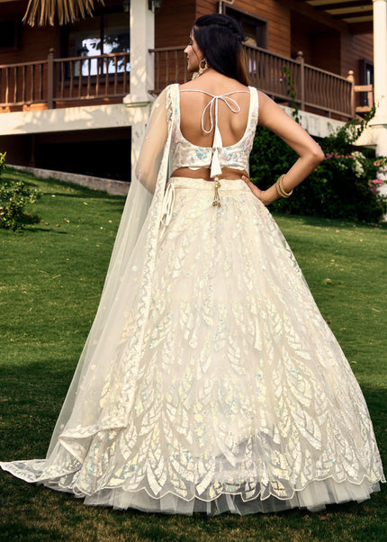 Sequins Embroidered Soft Net Lehenga Choli