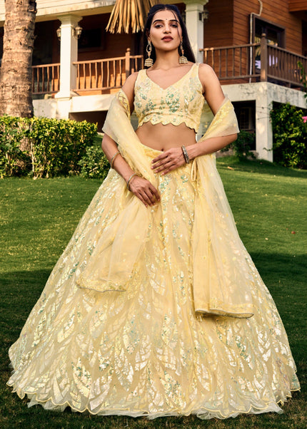 Sequins Embroidered Soft Net Lehenga Choli